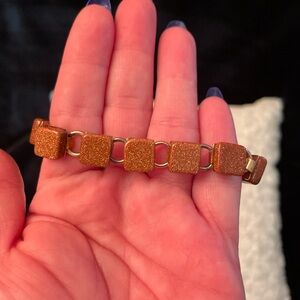 Vintage NWT Goldstone Bracelet 6 1/2” Around, Total of 11 Stones 60’s Was boxed